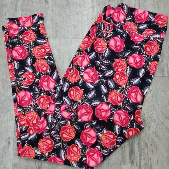 Neuf avec étiquette legging vintage LuLaRoe TC souci roses